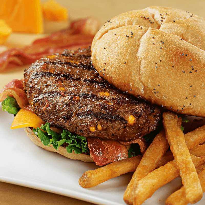 8 Cheddar Bacon Steakburgers, 4.5 oz each