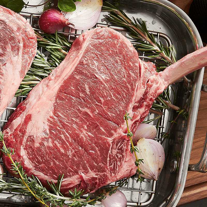 Raw USDA Prime Frenched Bone-in Ribeye