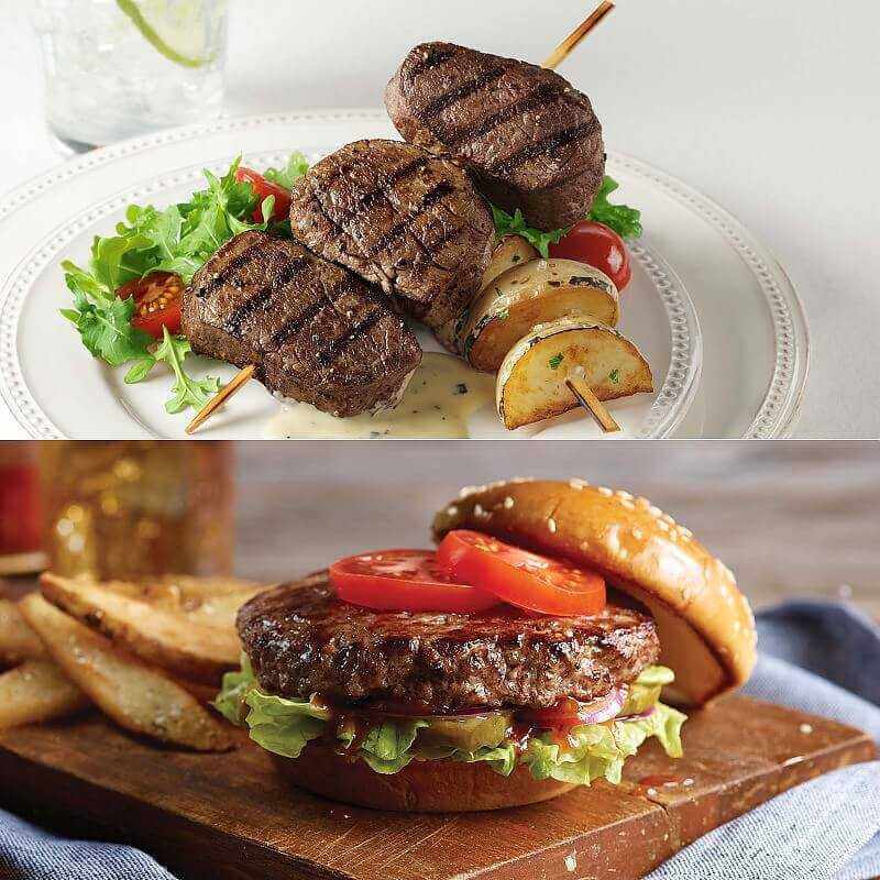 Tenderloin Filet Mignon Medallions and Classic Steakburgers