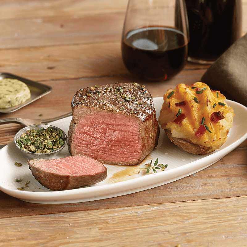 Butter-topped Steaks & Bakes