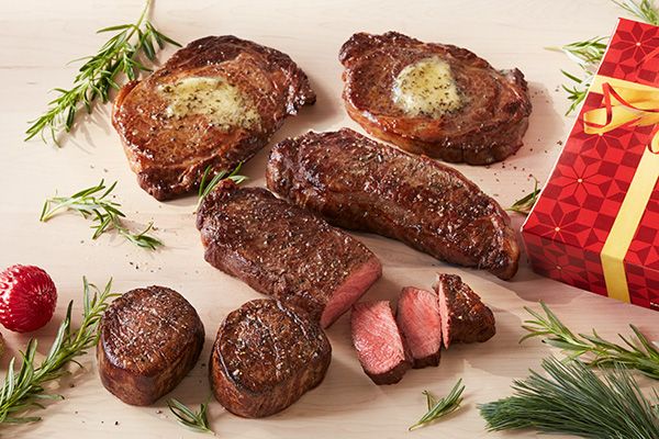 Christmas gifts for couples on cutting board.