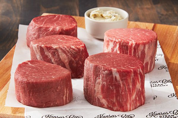 Prime Filet Mignon on cutting board.