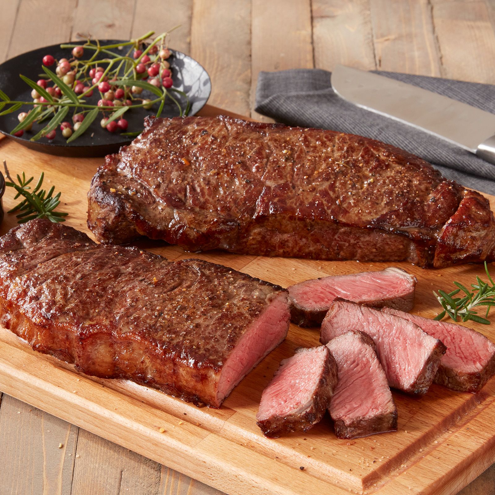 Sliced Kansas City Strip Steak