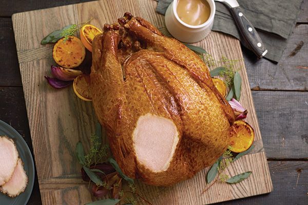 Thanksgiving dinner turkey on table