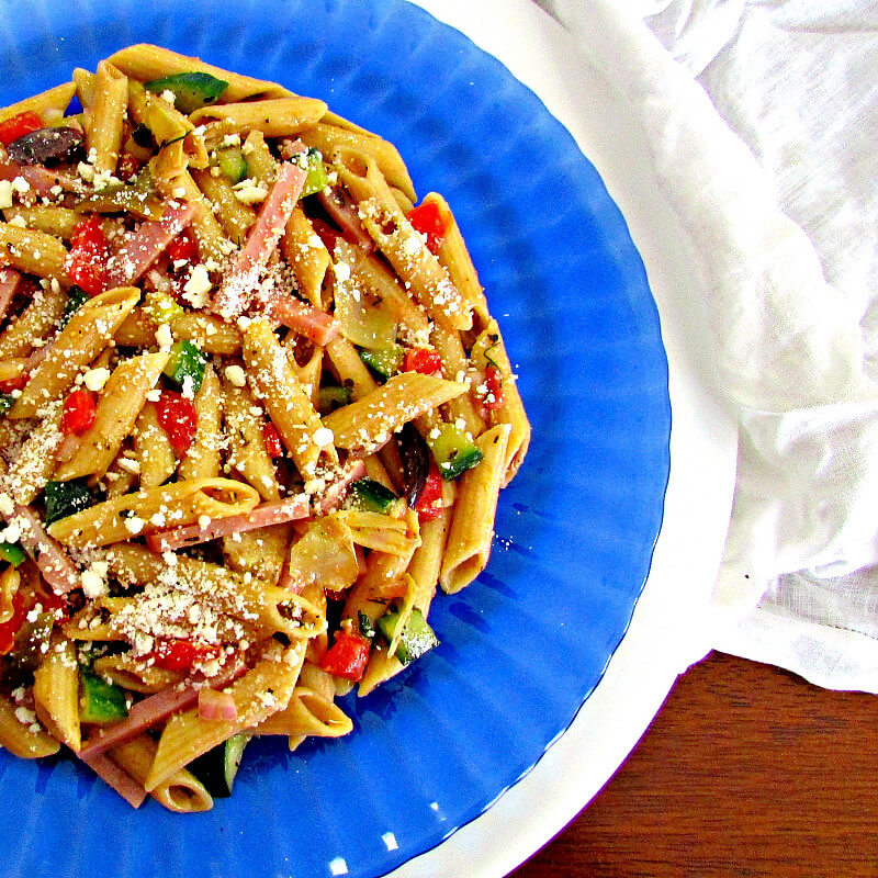 Greek Penne Pasta with Ham