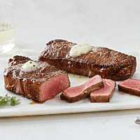 American Style Kobe Kansas City Strips, Cooked