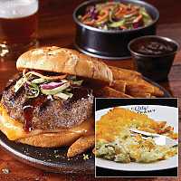Beef Brisket Chuck Burgers and Baked Potato Casserole