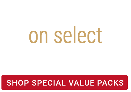 Free shipping on select variety packs.