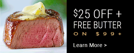 Filet with butter melting banner