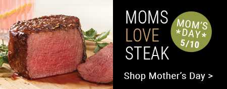 Moms love steak banner.