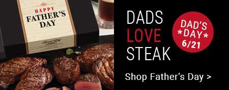 Dad's love steak banner.