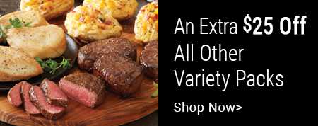 $25 off variety packs banner.
