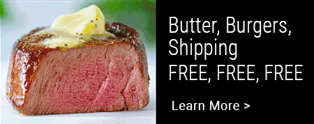 Free butter, free burgers and free shipping banner