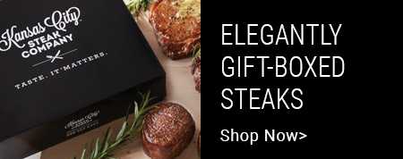 Shop elegantly gift boxed steaks.